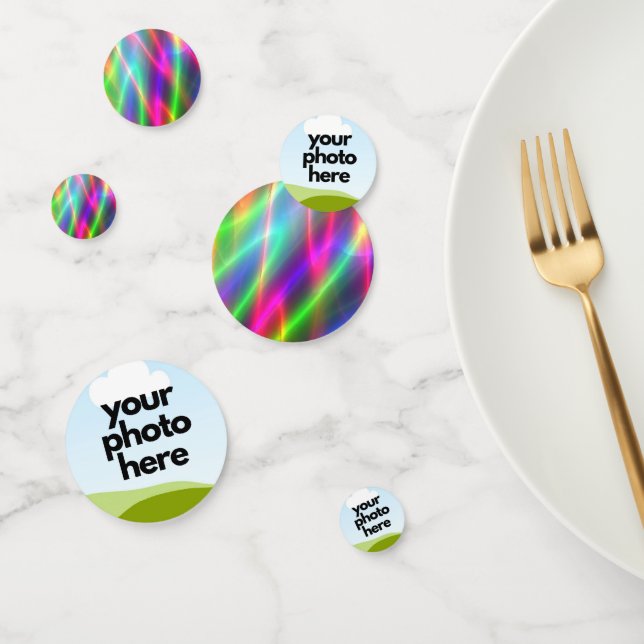 Confetti photo personnalisé avec accents néon (Groupe)