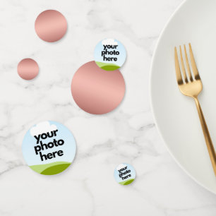 Confetti photo personnalisée avec accents or Rose