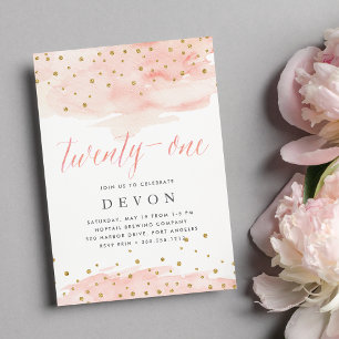 Confetti Pop   Invitation de fête du 21e anniversa