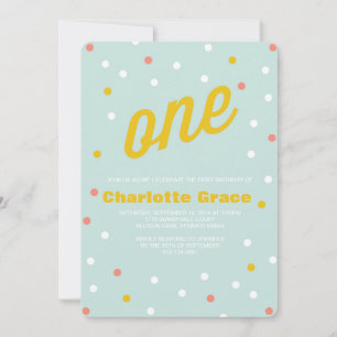 Confetti Première Invitation d'anniversaire