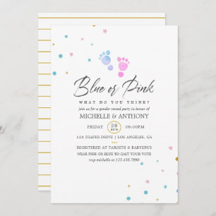 Confetti simpliste Genre Revela Party Invitation