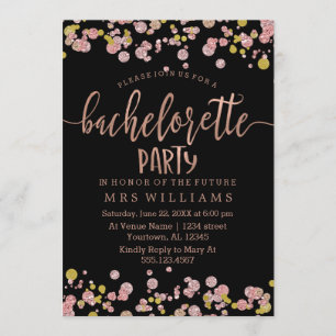 Confetti Sparkle Bachelorette Party Invitation