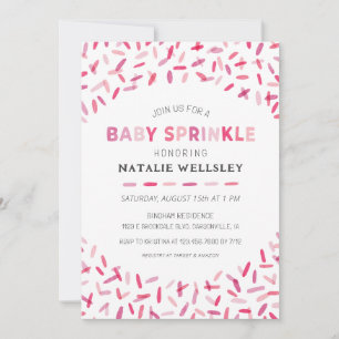 Confetti Sprinkles Baby Girl Sprinkl Invitation