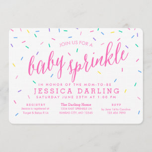 Confetti Sprinkles Baby Sprinkle Invitations rose