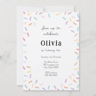 Confetti Sprinkles Invitation Anniversaire