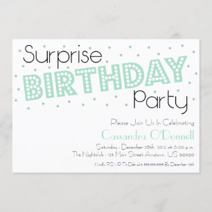 Confetti Surprise Invitations de fête d'anniversai