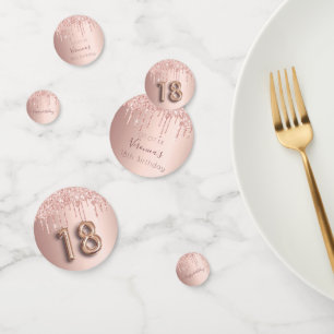 Confettis 18e anniversaire rose or parties scintillant rose