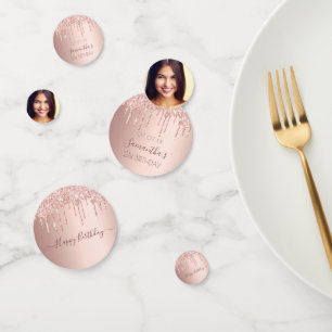 Confettis 21e anniversaire rose parties scintillant or goutt