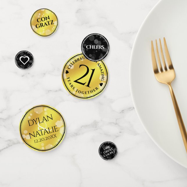 Confettis 21ème anniversaire de Mariage en laiton (Groupe)