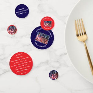Confettis 250e anniversaire USA Patriotic Red Blue Table