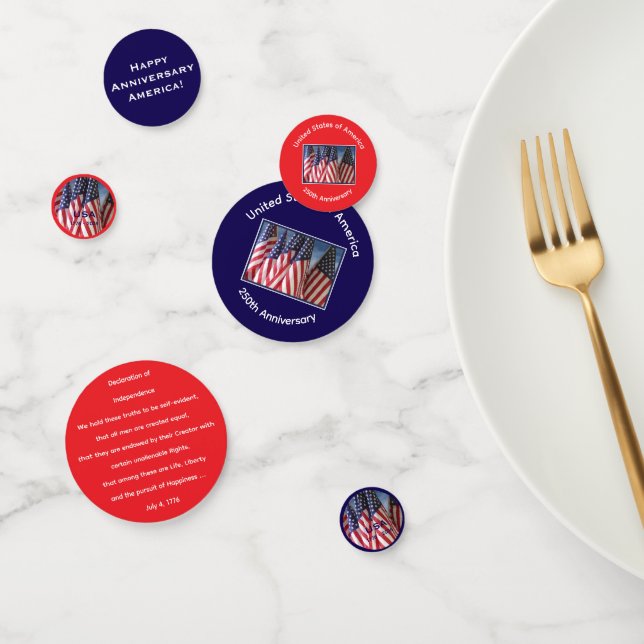 Confettis 250e anniversaire USA Patriotic Red Blue Table (Groupe)