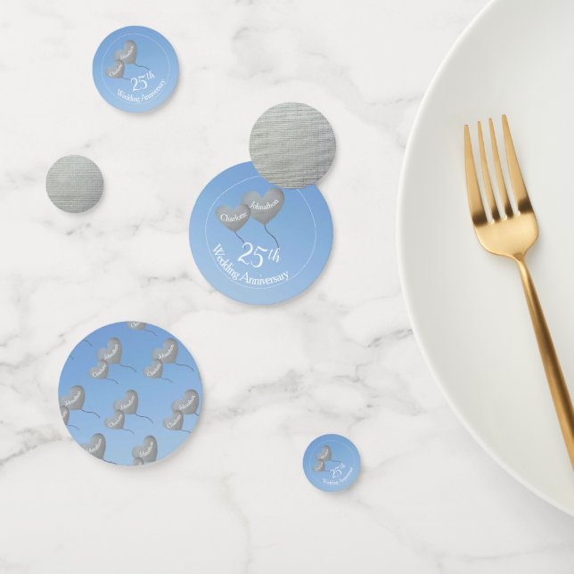 Confettis 25e anniversaire du Mariage ballon d'argent (Groupe)