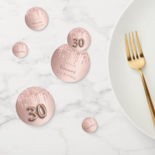 Confettis 30e anniversaire rose or parties scintillant rose 