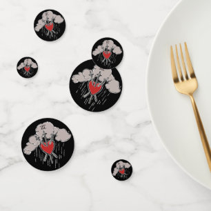 Confettis 3 d'Épées Illustration de Tarot du Cœur Amour Troi