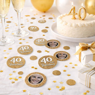 Confettis 40 ans et fabuleux paillettes dorées Photo 40e ann