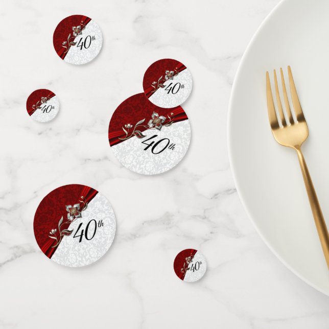 Confettis 40e anniversaire du Mariage floral Ruby (Groupe)