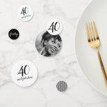 Confettis 40th and Fabulous Birthday Party Photo<br><div class="desc">Coordinating black and white confeti in our "forty" and "40 and fabulous design" - customized with photo of the person turning 40. This beautiful confeti veut add a beautiful element to your party. Visit our store to see coordinating invitations   party products in this design.</div>