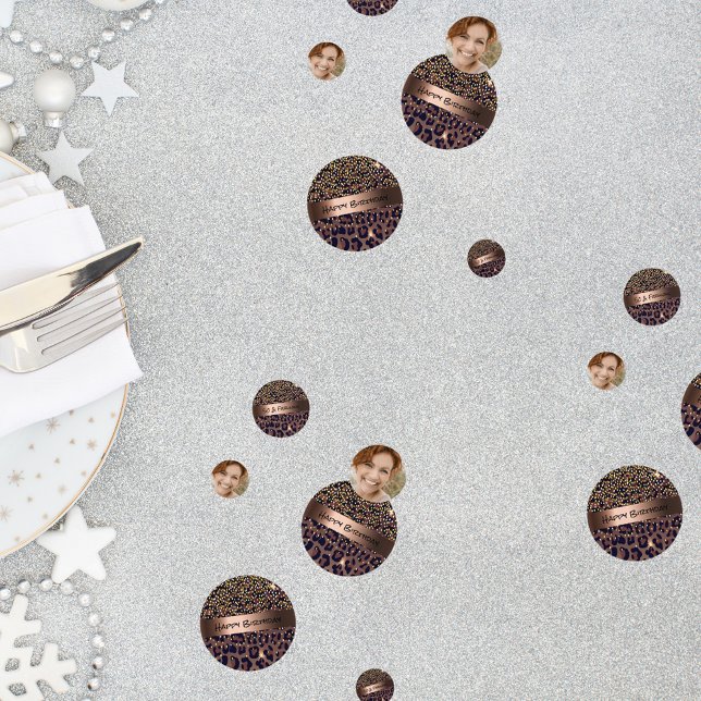 Confettis 50 & Fabuleux Anniversaire leopard nom de glam mot (Créateur téléchargé)