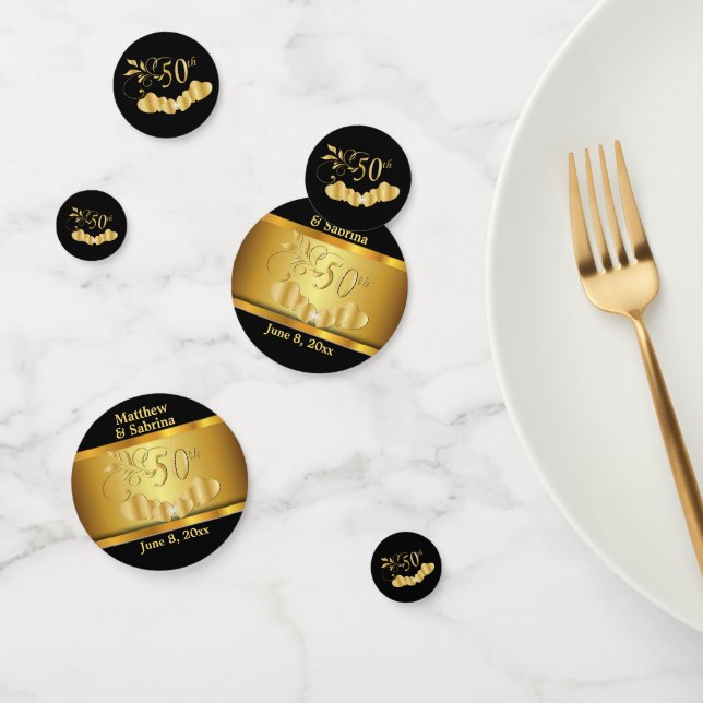 Confettis 50e anniversaire de Mariage d'or (Groupe)