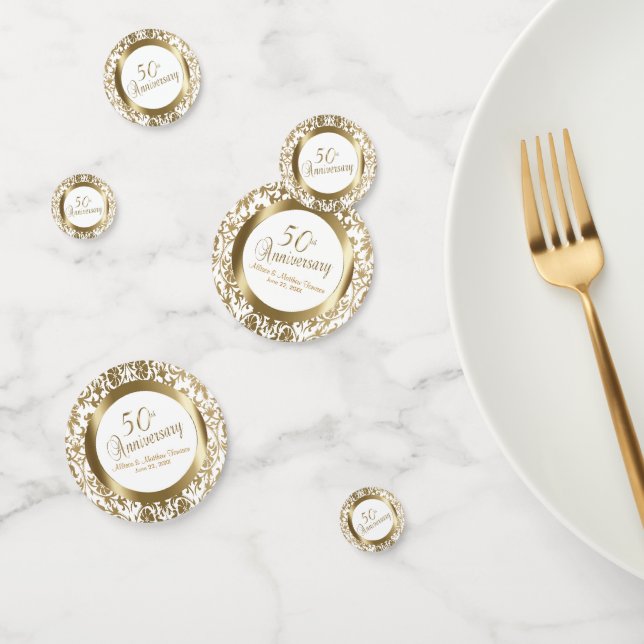 Confettis 50ème anniversaire de Mariage d'or - Damas (Groupe)