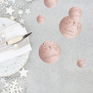 Confettis 60e anniversaire rose or rose étoiles glam