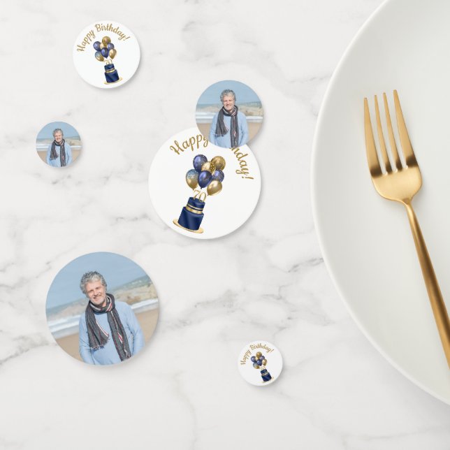 Confettis 70e anniversaire Marine Blue Balloon Cake (Groupe)