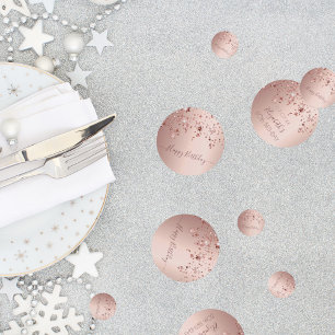 Confettis 80e anniversaire rose or rose étoiles glam