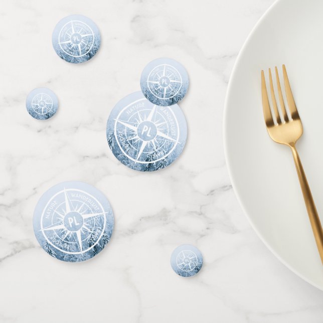 Confettis Aiguille de compas monogramme forêt d'épinette d'h (Groupe)