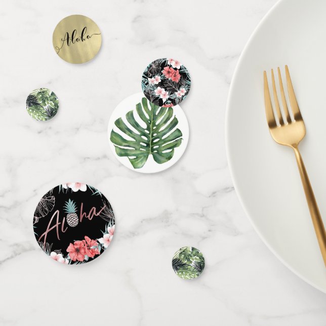 Confettis Aloha Hawaiian fête d'anniversaire Tropical Assort (Groupe)