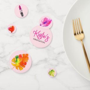 Confettis Amusants Vibrant Aquarelle Lipsticks Graduation Pa