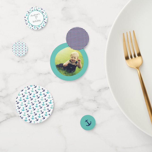 Confettis Ancre bleue marine (Groupe)