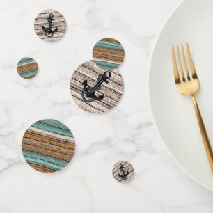 Confettis Ancre Sur Vintage Patiné Planiers en bois Motif
