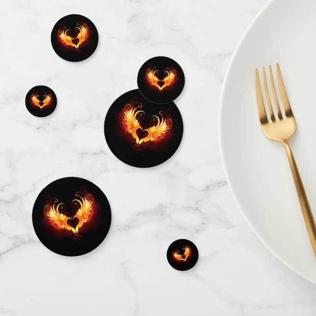 Confettis Angel Fire Heart with Wings (Groupe)