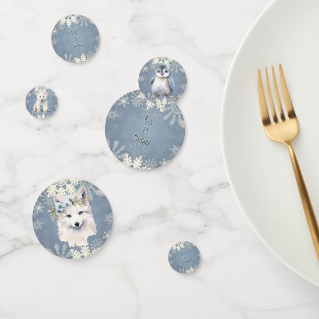 Confettis Animaux arctiques Flocon de neige hivernal (Groupe)