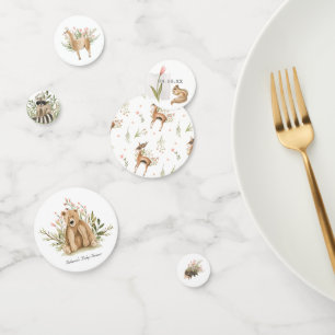 Confettis Animaux des forêts Baby shower de printemps doux
