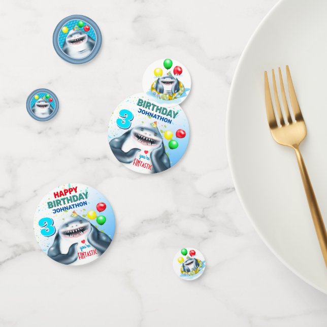 Confettis Anniversaire de enfant Fintastic Shark (Groupe)