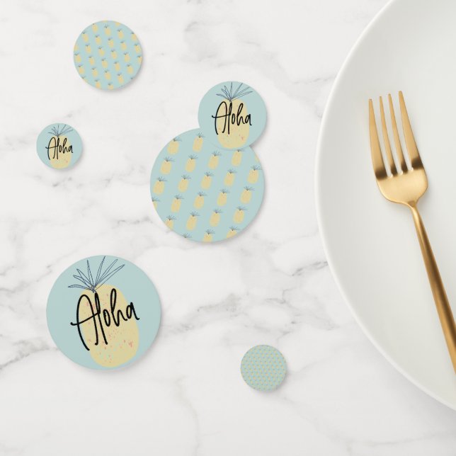 Confettis Anniversaire de l'ananas Tropical Summer Aloha Par (Groupe)