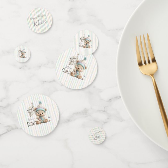 Confettis Anniversaire de l'ours en peluche pastel  (Groupe)