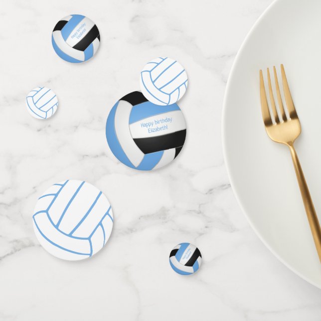 Confettis anniversaire de volley-ball d'enfants noirs bleu c (Groupe)