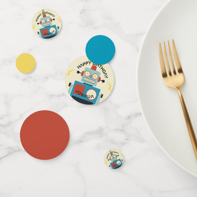Confettis Anniversaire des robots de jouets (Groupe)