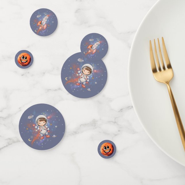 Confettis Anniversaire du garçon astronaute dans l'espace (Groupe)