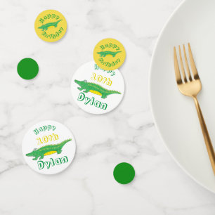 Confettis Anniversaire Jaune Alligator Vert Crocodile