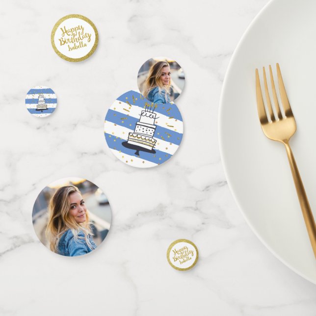 Confettis Anniversaire Photo Black Gold Parties scintillant  (Groupe)