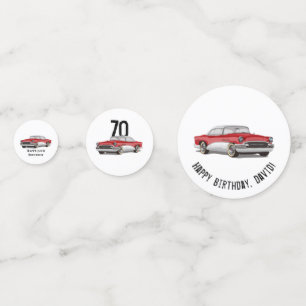 Confettis Anniversaire Retro Rouge et Blanc Buick