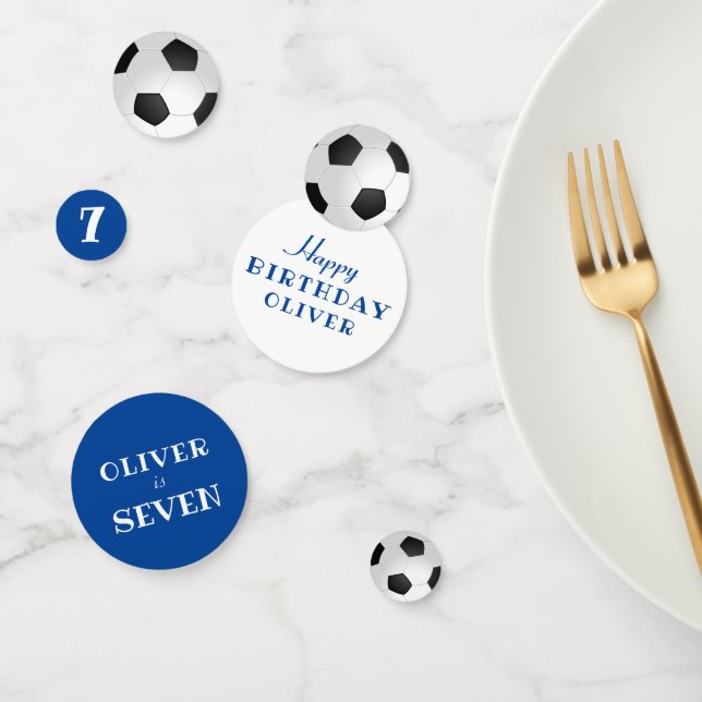 Confettis Anniversaire Soccer Ball Football Bleu Anniversair (Groupe)