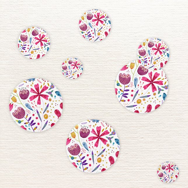 Confettis Aquarelle florale Boho (Modern watercolor floral confetti)