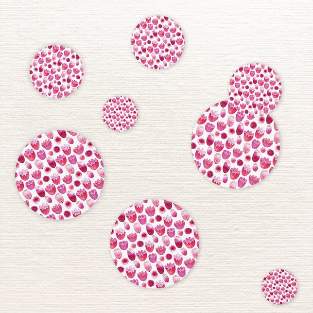 Confettis Aquarelle Florale en fleurs roses (Magenta hot pink watercolor blossom modern table confetti)