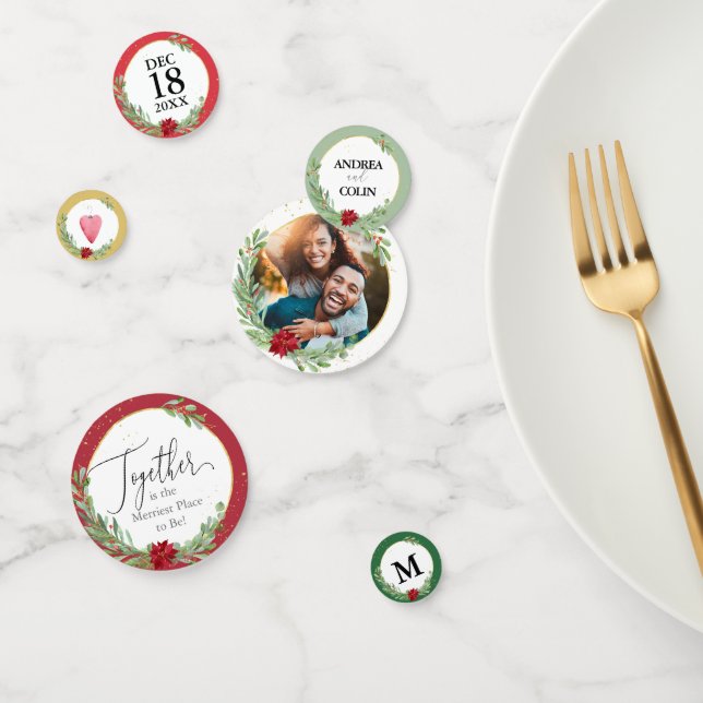 Confettis Aquarelle Mariage de Noël (Groupe)