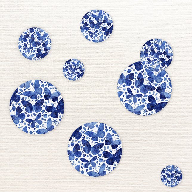 Confettis Aquarelle papillon bleu (Indigo blue butterfly watercolor pattern modern table confetti)