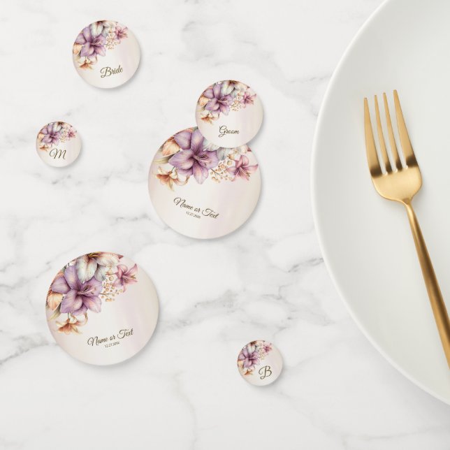 Confettis Aquarelle Party Boho rose Fleurs Élégant (Groupe)